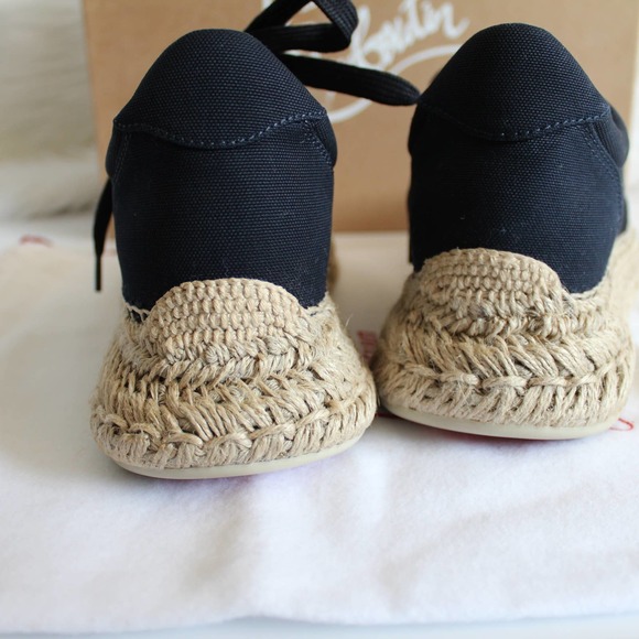 Christian Louboutin Espasneak Navy Canvas Low-Top Espadrille Sneakers - Picture 6 of 16